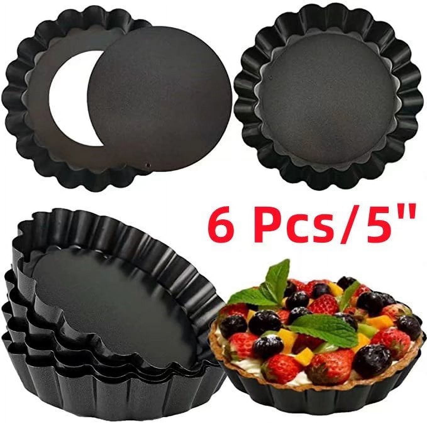 Mini Tart Pan 5 Inch with Removable Bottom Quiche Pan Nonstick Round