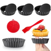 Mini Tart Pans 4 Inch with Removable Bottom Round Nonstick Quiche Pan 4-inch Set of 4
