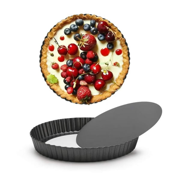 Mini Tart Pans for Baking,9 Inch Tart Pan with Removable Bottom Small Non Stick Carbon Steel Quiche Pie Pans for Oven Baking