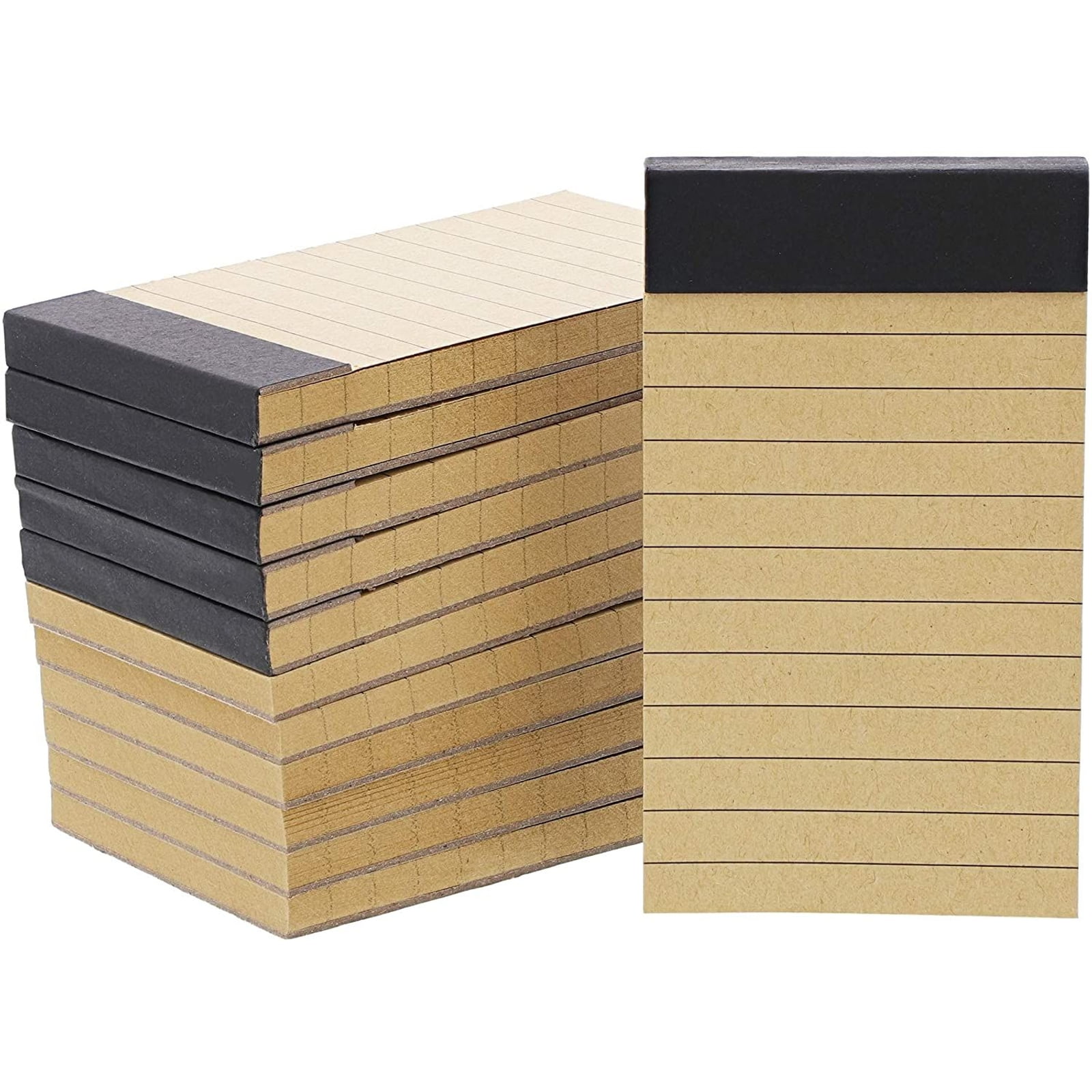 PAPER JUNKIE Mini Tasks List Notepads with Kraft Paper (2 x 4 Inches, 12-Pack)