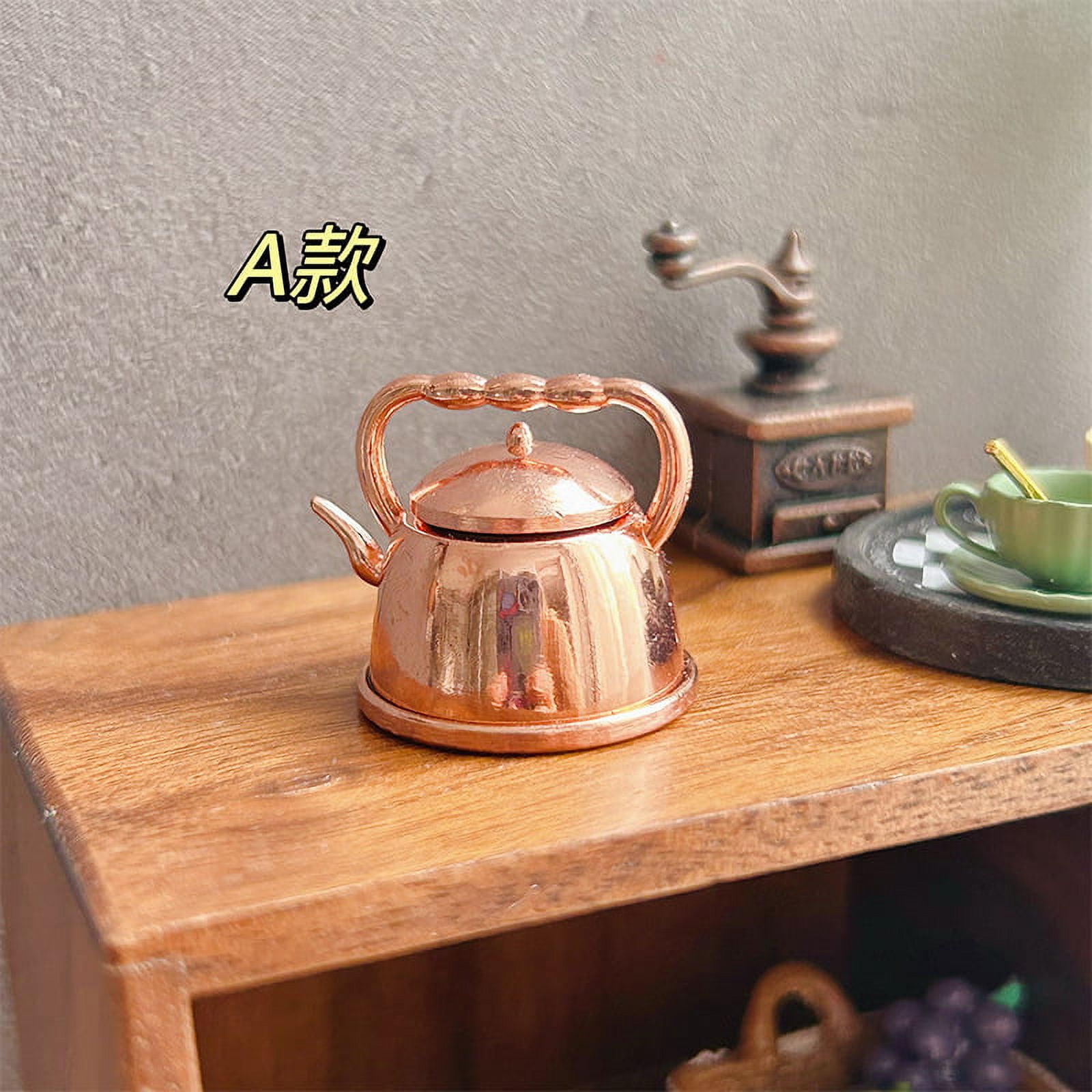 Mini Tea Kettle Mini Metal Teapot Home Office Tea Kettle Ornament