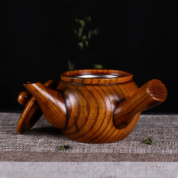 Mini Teapot, Classic Wooden Tea Pot Side Handle, with Removable Stainless Steel Infuser Filter Strainer, Small Kung Fu Teapot Kettle for Loose Leaf Tea, Blooming Tea, Coffee