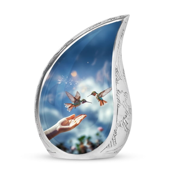 Mini Teardrop Urn, Fairytale Cut Paper Collage, Small Urns for Human Ashes, Cremation Urns, Keepsake Urn for Ashes Adult Male, Memorial Urns, Funeral Urn, Mini Urns for Human Ashes 3inch Set of 1