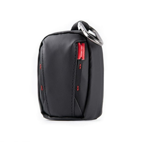 Mini Tech Organizer Pouch - Bigcan Compact Water-Resistant Cable Bag for Digital Accessories, Earbuds, Keys, and Card Readers - Durable PU Storage Pouch with Keyring for Travel and EDC