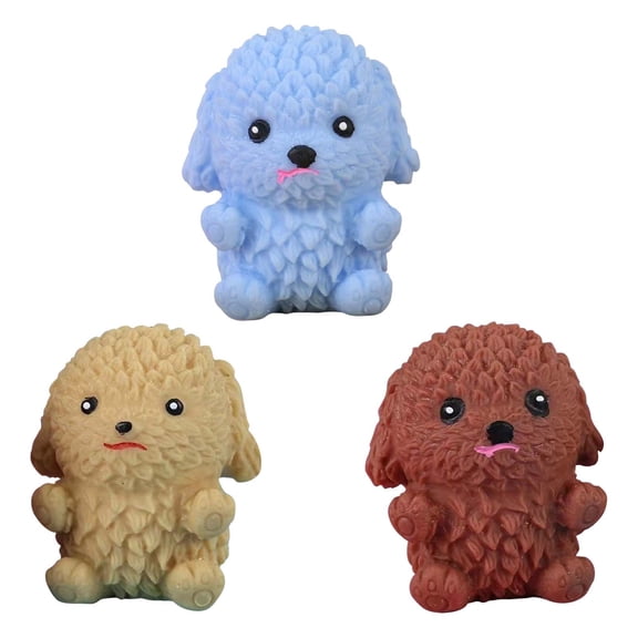 Mini Teddy Dog Moldable Squishies, Funny Squishie Hand Strengthening Balls, Cute Memory Gel Stress Ball for Office Tension Release