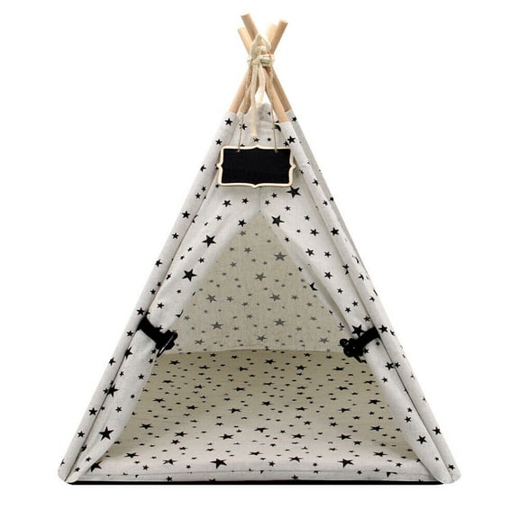 Mini Teepee Tent for Pets with Cushion Dog Cat Puppy Rabbit Bed Portable Houses
