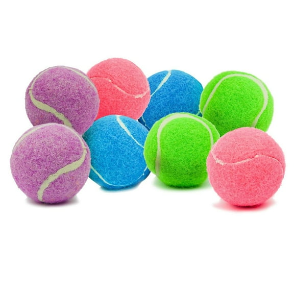 Petite Paws Colorful Mini Tennis Balls for Small Dogs & Puppies - 1.5 Inch, No Squeak, 8-Pack Fetch Toys
