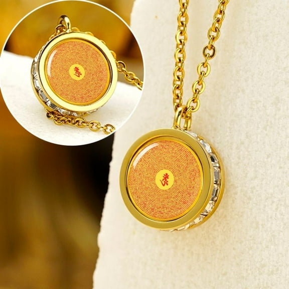 Mini Thangka Pendant Stainless Steel Buddhist Amulet Spiritual Protection Charm Unisex Jewelry for Men Women Gift