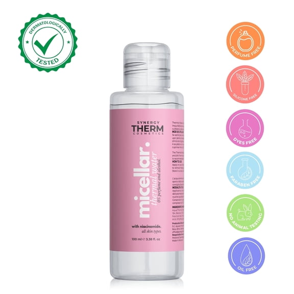 Synergy Therm Thermal Micellar Water with Niacinamide & Betaine, Mini Size, 3.38 fl oz