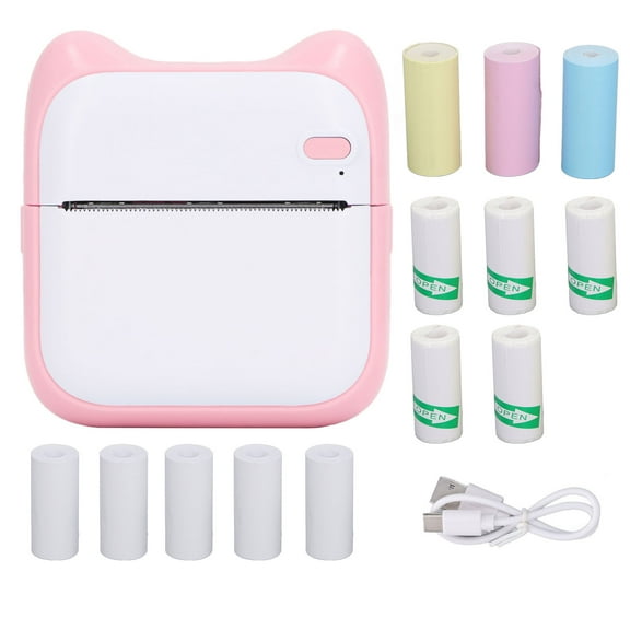 Mini Thermal Printer HD Clear 200dpi Printing BT Portable Printer for Students Photos Notes Pink