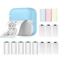 thumbnail image 1 of Mini Thermal Printer Multifunction Portable Sticker Maker Instant Photo Inkless Printing Support BT Connection for Smartphone with 9 Paper Rolls 57mm + 5 Self-Adhesive Paper Rolls Compatible with iOS, 1 of 9