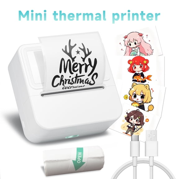 UMUTOO Y2C 57mm Mini Thermal Printer, Wireless Bluetooth Portable Inkless Label Maker for Stickers, Journals, Photos, Notes, Lists, Compatible with iOS Android