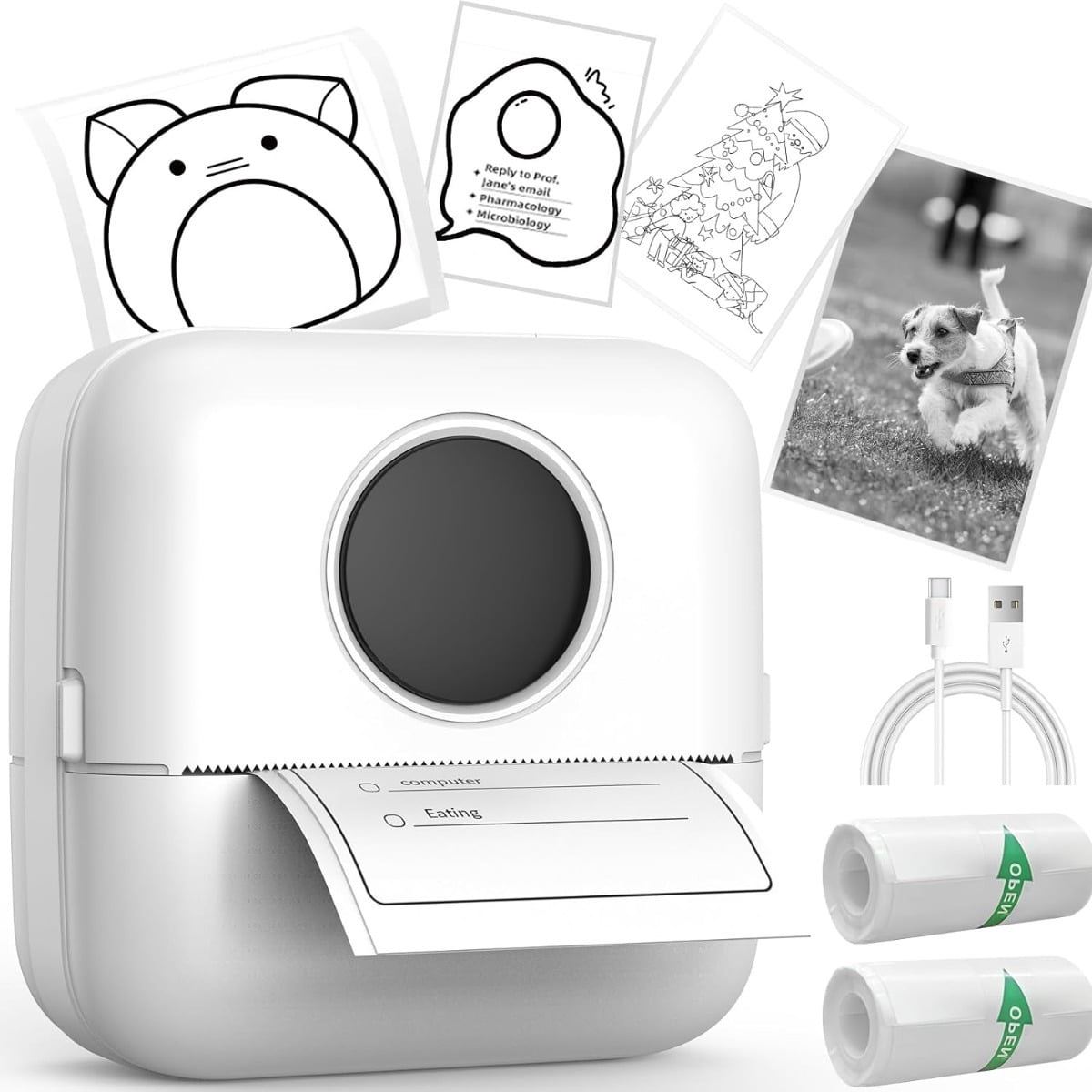 Mini Thermal Printer X5 Bluetooth Pocket Printer Portable Inkless ...