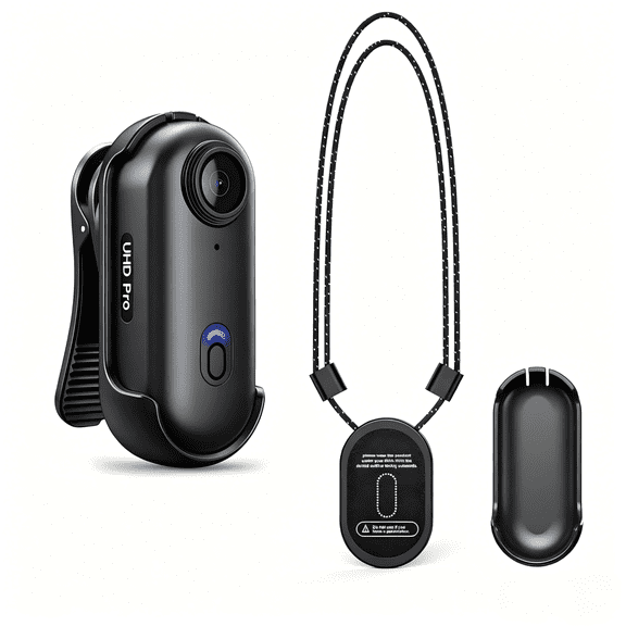 Mini Thumb Action Camera 1080P, 120 Wide Angle POV Cam with WiFi, 360 Rotating Spring Clip, Magnetic Lanyard, Portable Wearable Camera for Cycling & Motorcycle