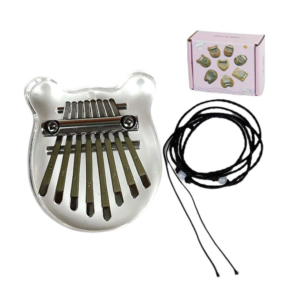 Mini Thumb Piano 8 Tone Portable Wood Kalimba Crystal Finger Instrument ...