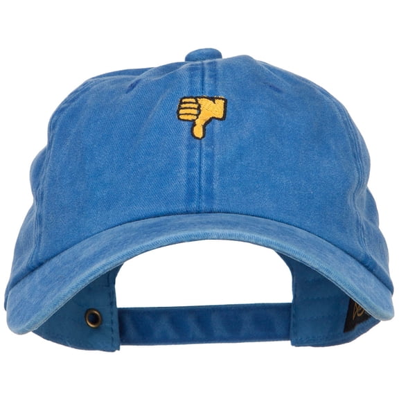 Mini Thumbs Down Embroidered Unstructured Dyed Cap - Royal OSFM