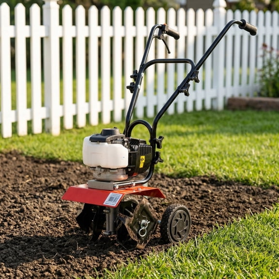 Zateety 37.7cc Mini Tiller Cultivator Gas Powered Power Tillers, Gear Drive Transmission, EPA Compliant