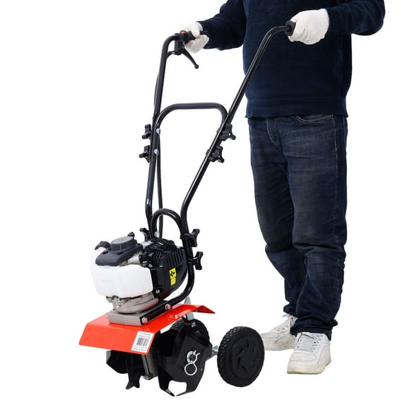 37.7cc 4-Stroke Mini Tiller Cultivator, Ergonomic Design for Easy Operation, Lightweight and Clean Emissions
