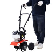37.7cc 4-Stroke Mini Tiller Cultivator, Ergonomic Design for Easy Operation, Lightweight and Clean Emissions