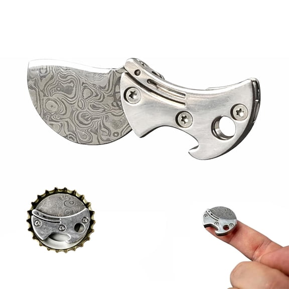 Mini Titanium Bottle Opener & EDC Cutter, Lightweight Multitool Keychain for Packages, Camping & Everyday Carry