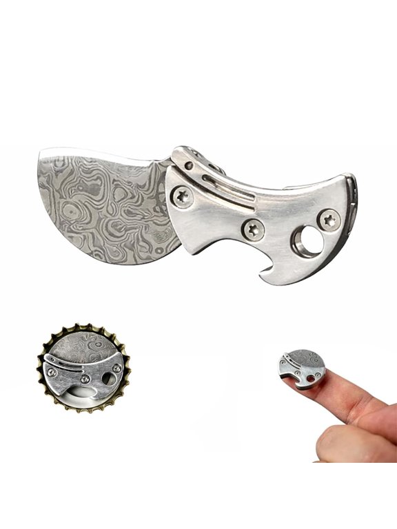 Mini Titanium Bottle Opener & EDC Cutter, Lightweight Multitool Keychain for Packages, Camping & Everyday Carry