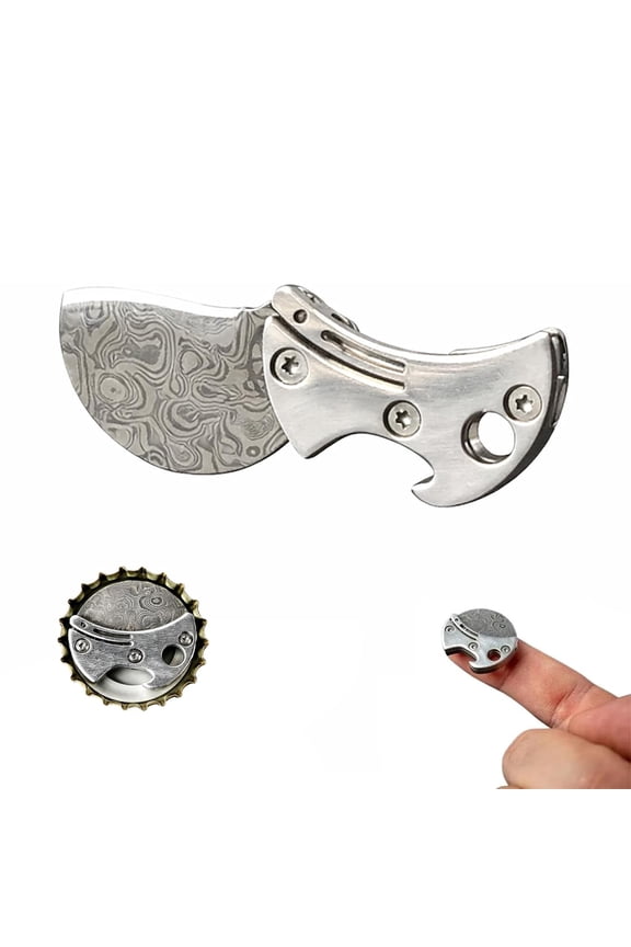 Mini Titanium Bottle Opener & EDC Cutter, Lightweight Multitool Keychain for Packages, Camping & Everyday Carry