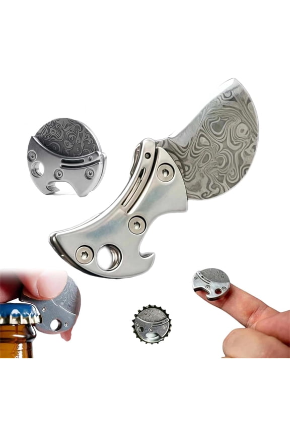 Mini Titanium Compact Bottle Opener & EDC Cutter, Lightweight Coin Knife Keychain Tool, Multifunctional Bottle Opener Keychain for Packages, Camping, DIY & Everyday Carry Gear (1pc)