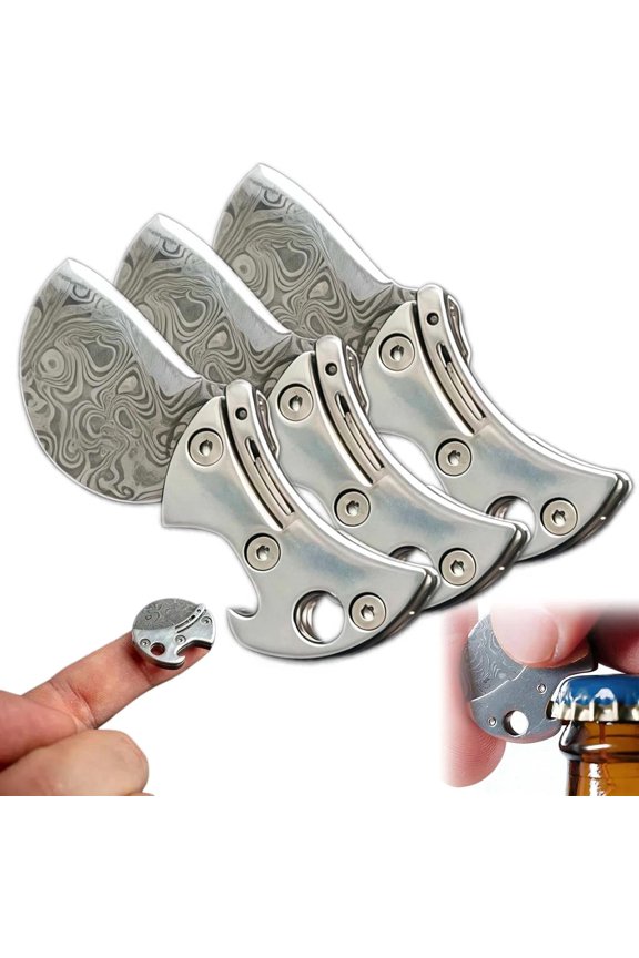 Mini Titanium Compact Bottle Opener & EDC Cutter, Mini Portable Multifunctional Bottle Opener Keychain Tool for Packages, Cutting String or Paracord, Camping, DIY(3 PCS)