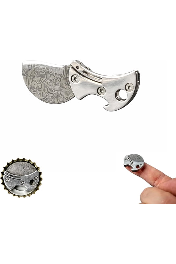 Mini Titanium Compact Bottle Opener - EDC Keychain Tool, Lightweight Alloy Beer Cap Opener for Outdoor Camping Travel, Mini Titanium Compact Bottle Opener & EDC Cutter Style, Everyday Carry (1PC)