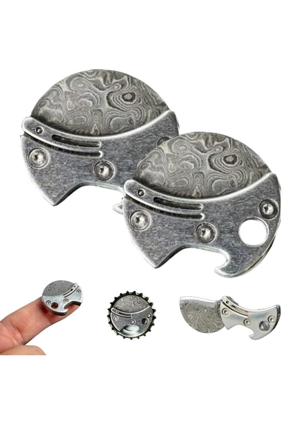 Mini Titanium Compact Bottle Opener, Everyday Carry Tool, Lightweight Keychain Cap Opener for Outdoor Camping, Tailgate, Travel, Small Size Replacement Tool for Drink Opening(2pcs)