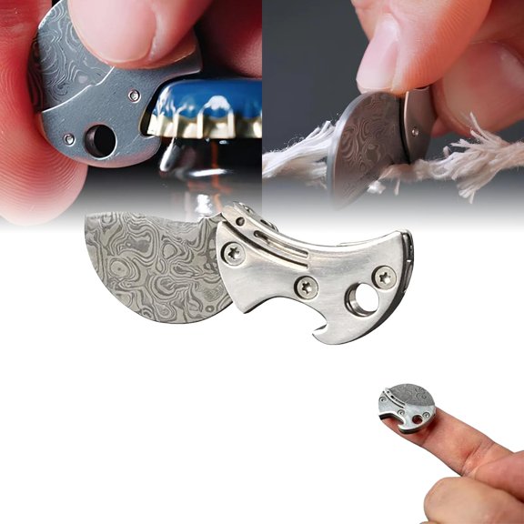 Mini Titanium Compact Bottle Opener- Ultra-Lightweight EDC Multi-Tool, Heavy Duty Portable Bottle Cap Remover, Tiny Pocket Tool for Camping, Hiking, Outdoor and Daily Use