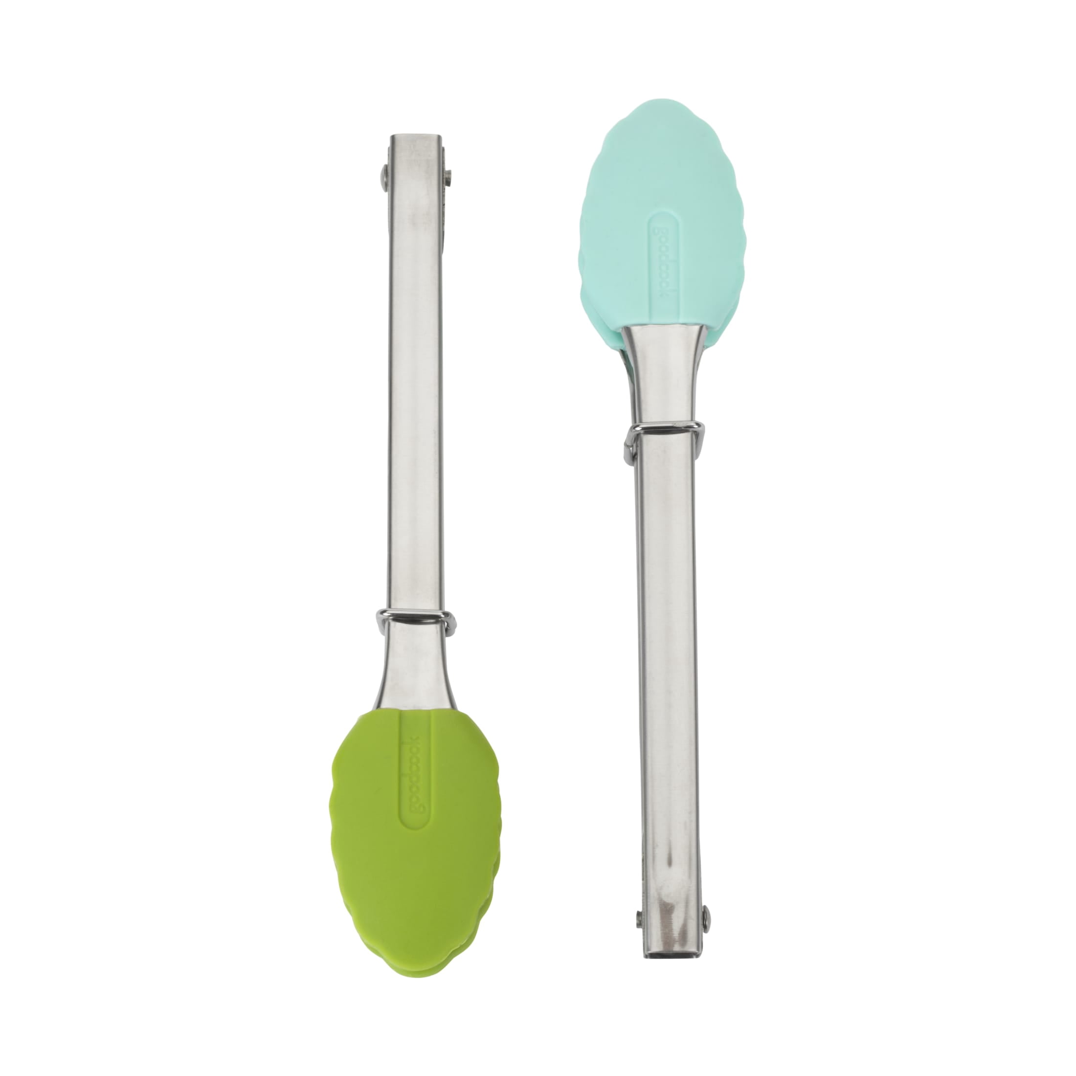 GoodCook Stainless Steel Mini Tongs Set with Silicone Tips, Dishwasher ...