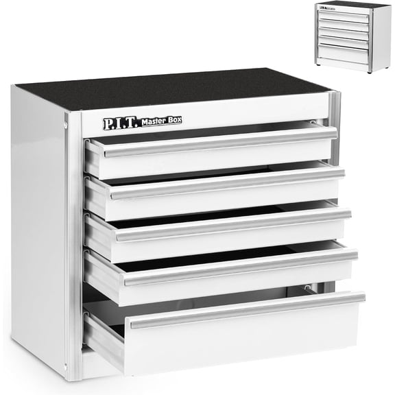 Mini Tool Box 8.6"W X 4.6"D, ortable 5-Drawer Micro Steel Stackable Toolbox with Liner, White Cute Tool Case for Small Tools arts Storage, Home DIY