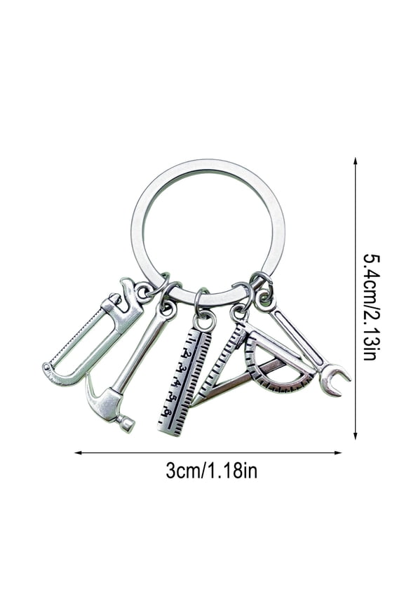 Mini Tool Keychain Pendant, Saw, Screwdriver, Wrench Drill Multi-Tool Keyring, Portable DIY Accessories, Backpack and Bag Decor, Gift for Dad, Handyman and Craft Lovers