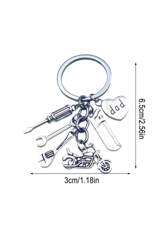 Mini Tool Keychain Set Saw Screwdriver Wrench Drill Pendant for DIY Dad Gift and Key Accessory