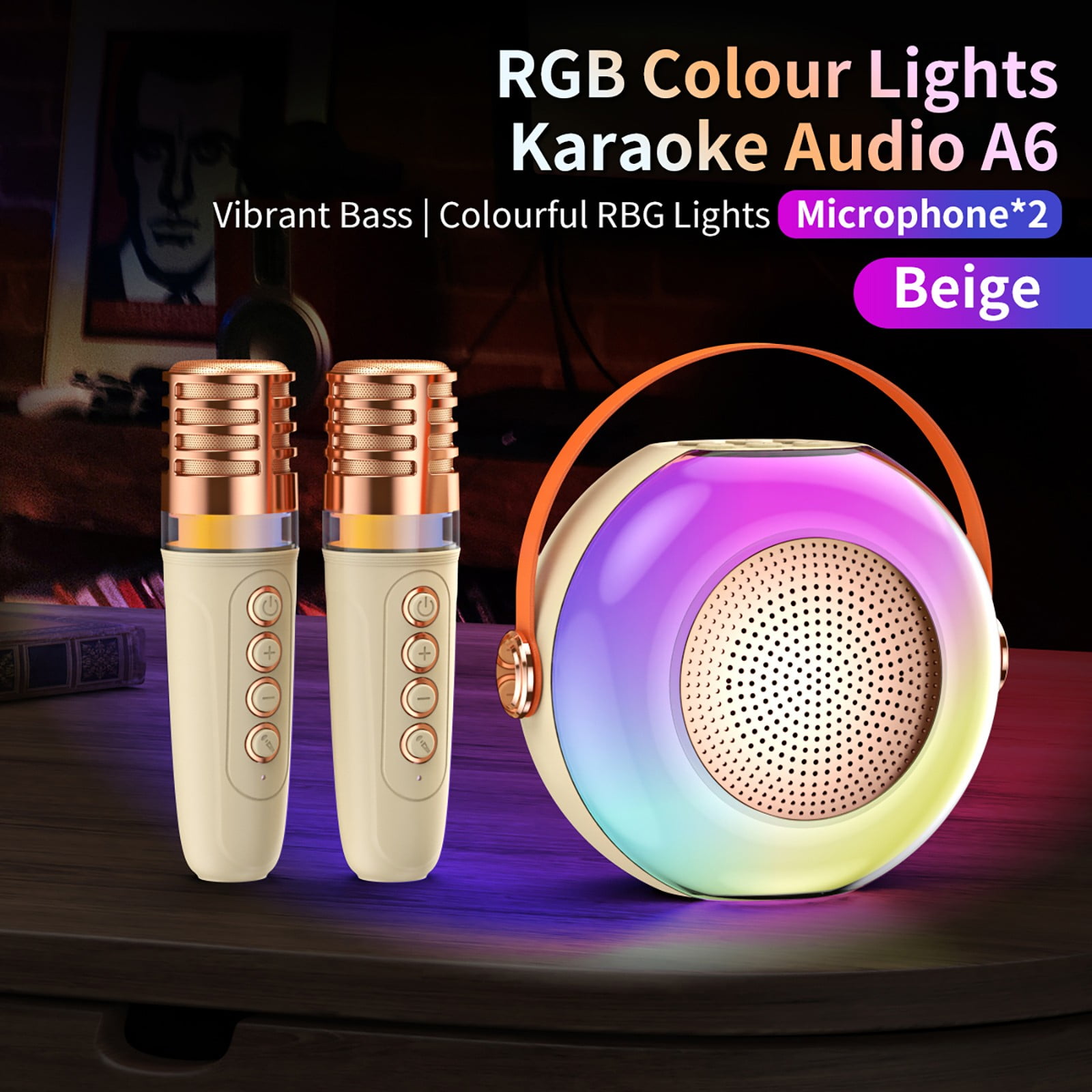 Mini Tooth Speaker Kids Singing Portable Wireless Microphone Speaker