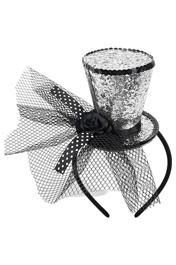 Mini Top Hat Headband Fasciantor Sequin Tea Party Headpiece Carnival 1920s Party Halloween Christmas Costume Accessory