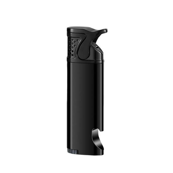 Mini Torch Butane Lighter - Compact Windproof Metal Alloy Flame Adjustable Pocket Refillable Lighter with Built-in Bottle Opener 86x28x13mm 55g Portable Tool