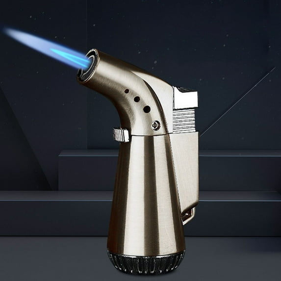 Mini Torch Jet Lighter Adjustable Blue Flame Butane Windproof Refillable Lighters for Cigarette Cigar Kitchen Barbecue Fireplace Candles Charcoal (Butane Not Included)
