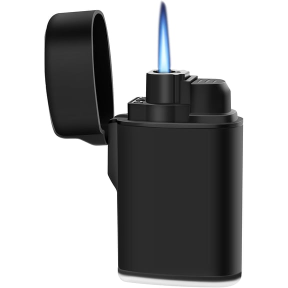 Mini Torch Lighter Windproof Jet Flame Butane Refillable Pocket Lighter for Candles, Outdoor, Camping, Fireplaces, Gas Stove, BBQ & Survival Gear, Pack 1, Black Color (Butane not Included)