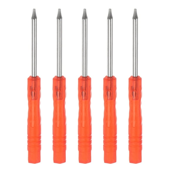 Mini Torx Screwdriver, T5 Star Head for Electronics Repair, 5 Pack (Red)