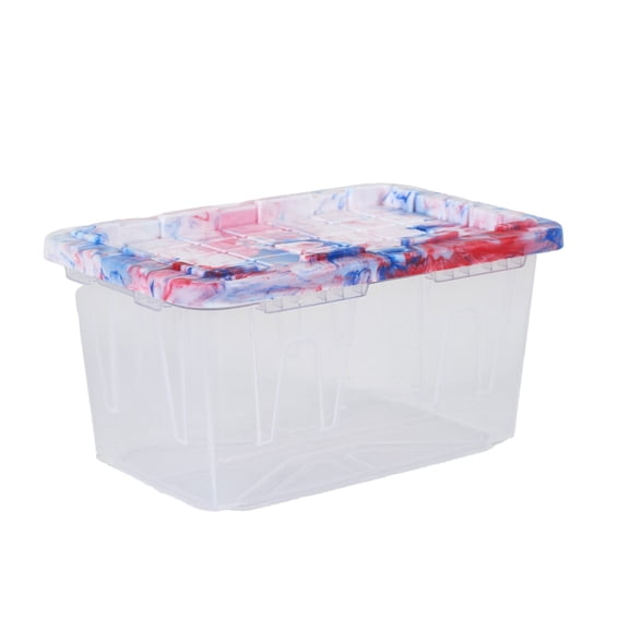 Mini Tote 0.38-Quarts Storage Box With Tie-dye Lid Lid