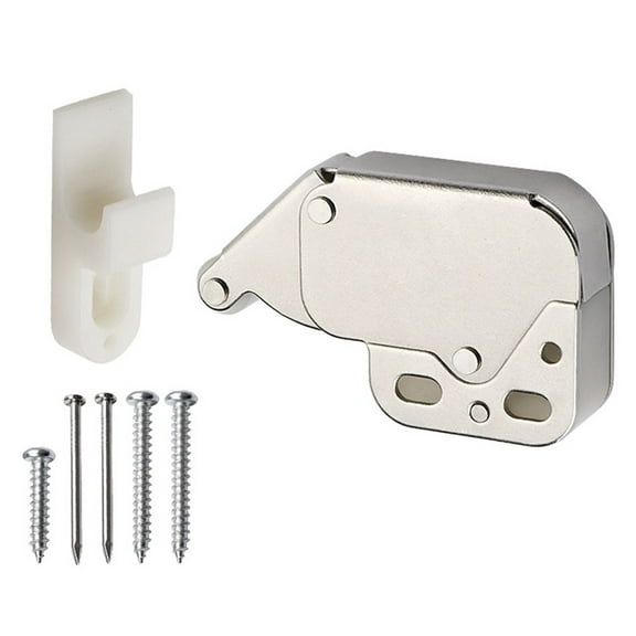 For for Mini Touch Latch Automatic Spring Push Catch Bounce Lock,For Cabinet And For Cupboard Doors, Cold Rolled Steel With Nylon Roller Keeper, 1-Pack