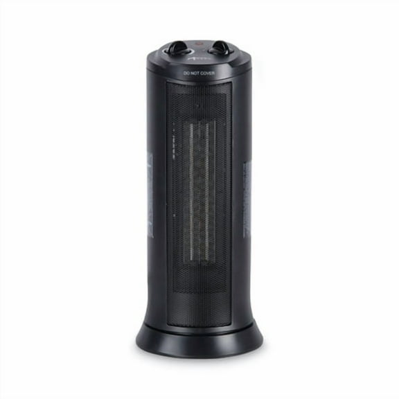 Mini Tower Ceramic Heater, 1,500 W, 7.37 x 7.37 x 17.37, Black | Bundle of 2