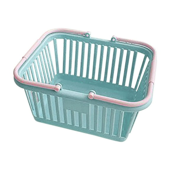 Mini Toy Grocery Baskets, Small Plastic Shopping Baskets, Portable Handheld Storage Holder for Toys, Fruits, Vegetables, and Bathroom Use
