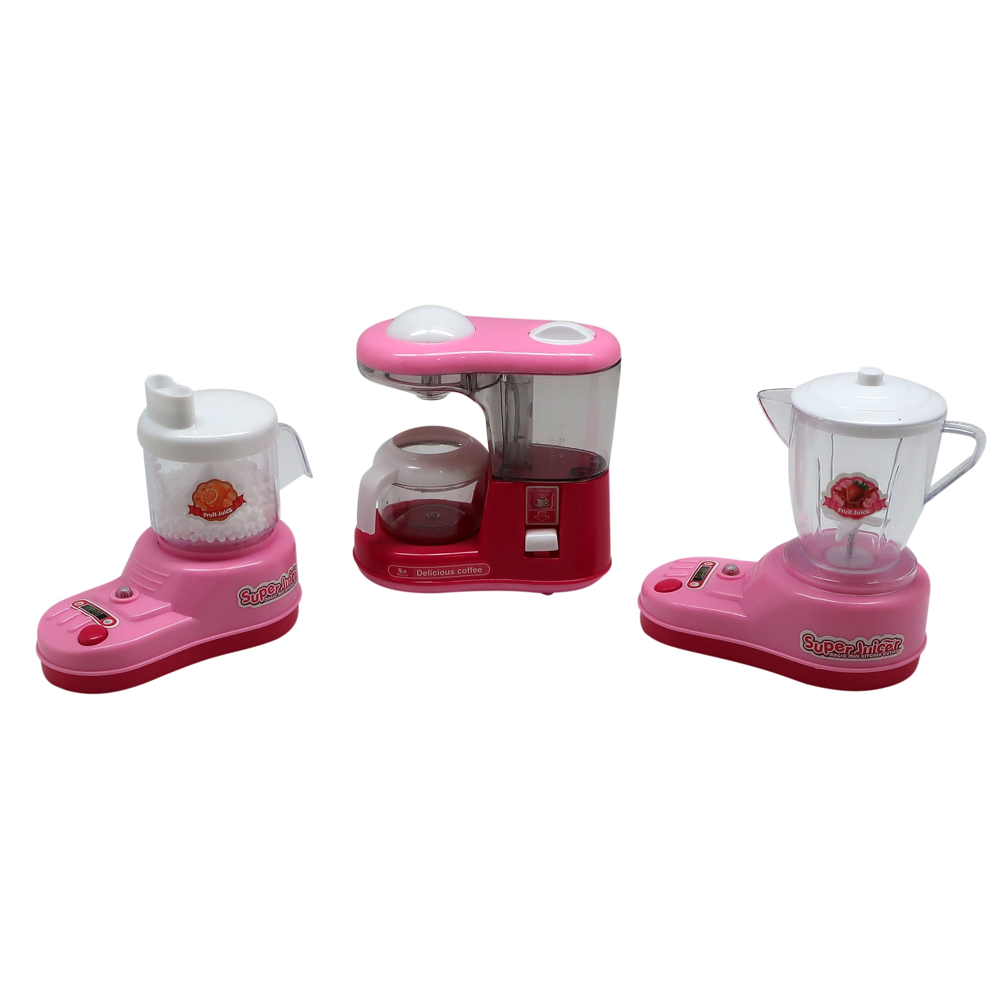 Mini Toy Kitchen Appliances Play Set by Forest & Twelfth Kids, Toy Set Perfectly Made for Little Hands Food Processor, Juicer and Coffeemaker