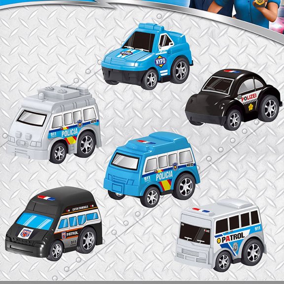 Mini Toy Vehicles for Toddlers, 6 Pack Dump Truck Car Fire Truck Construction Police Ambulance Plastic Cars Play Kit Set
