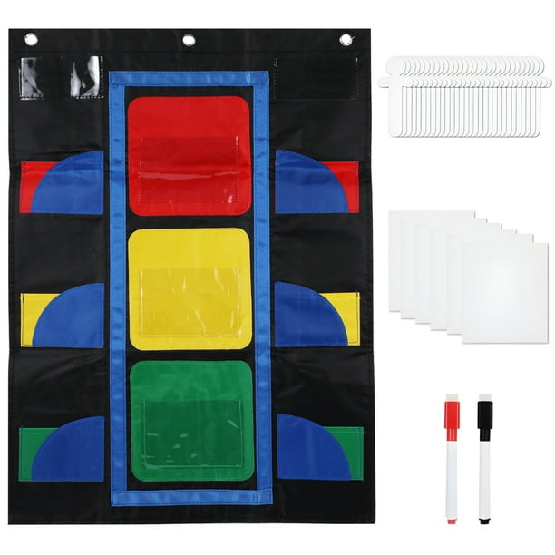 Mini Traffic Light Behavior Chart for Little Ones, Classroom Behavior Management Clip Chart, Red, Yellow, Green, Blue Zones with Facial Expression Icons Ideal for Schools and Homes