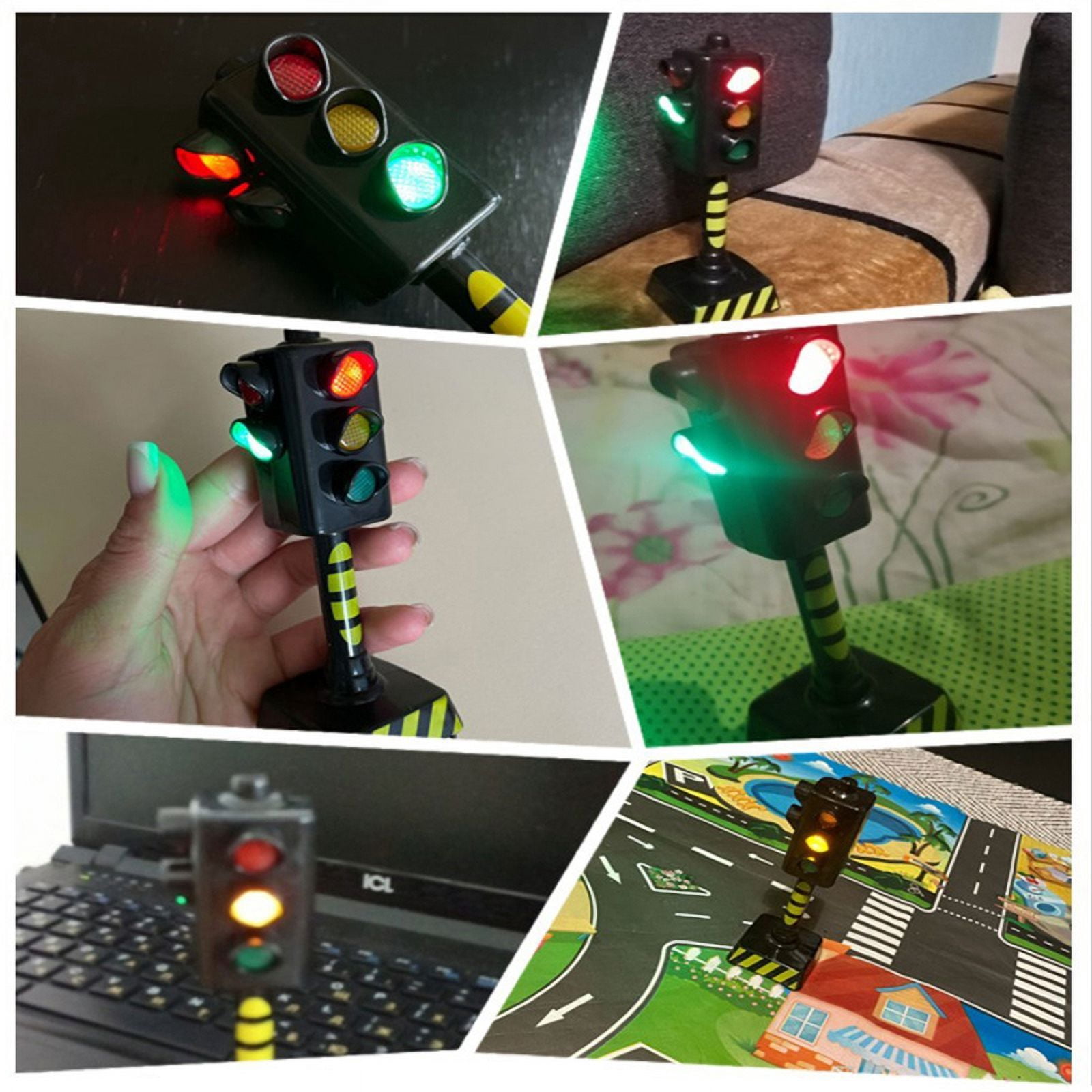 Kiddie Play Traffic Light Toy With Lights & Sounds - Educational Toy For Kids Cars & Bikes, 25.5" Height