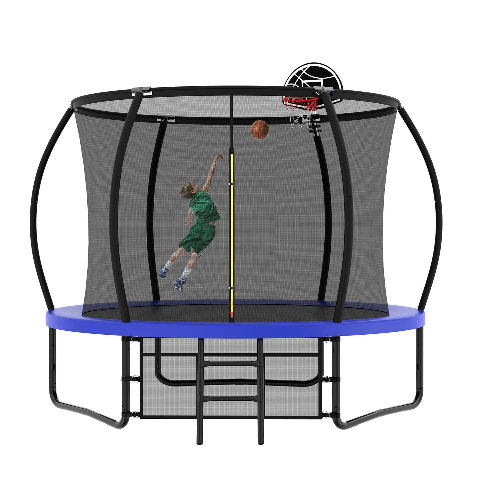 Mini Trampoline, 10FT Trampoline, Blue+Green Trampoline For Kids,Metal Fitness Trampoline, Fitness & Sports Fitness Trampolines